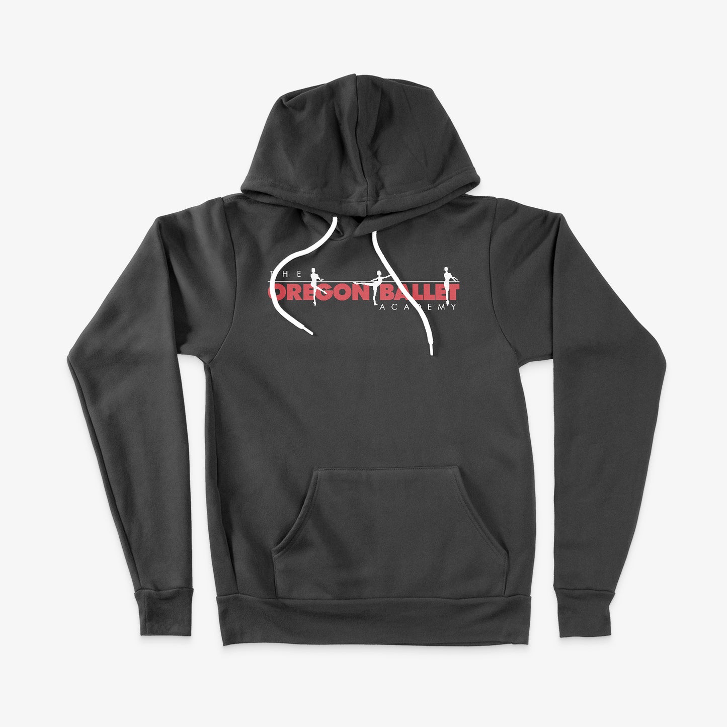 Black Adult Hoodie Red & White Oregon Ballet Academy Logo