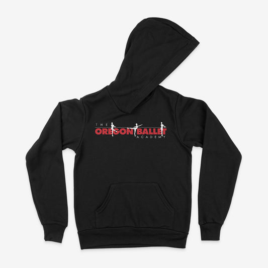 Black Youth Hoodie Oregon Ballet Academy Red & White Logo